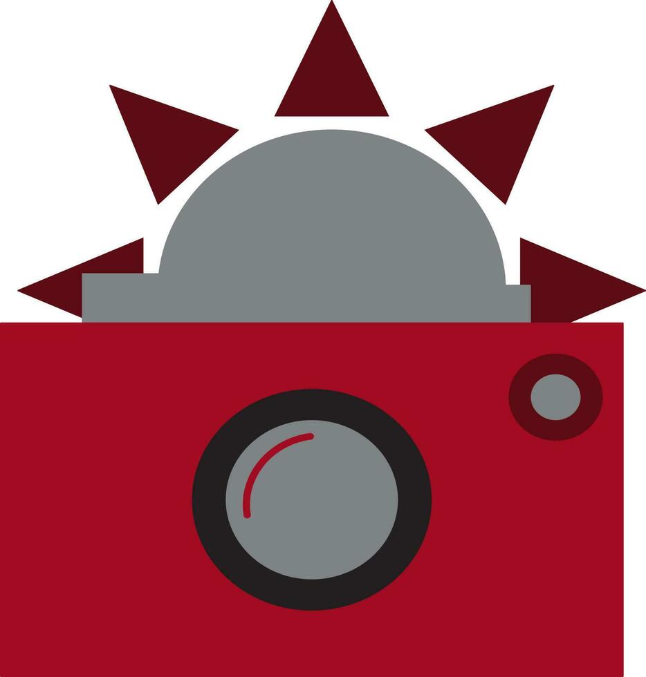 röd och svart kamera med grå och brun solljus läge. vektor