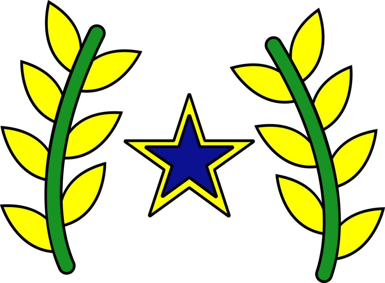 Star mit Blätter im eben Stil. vektor