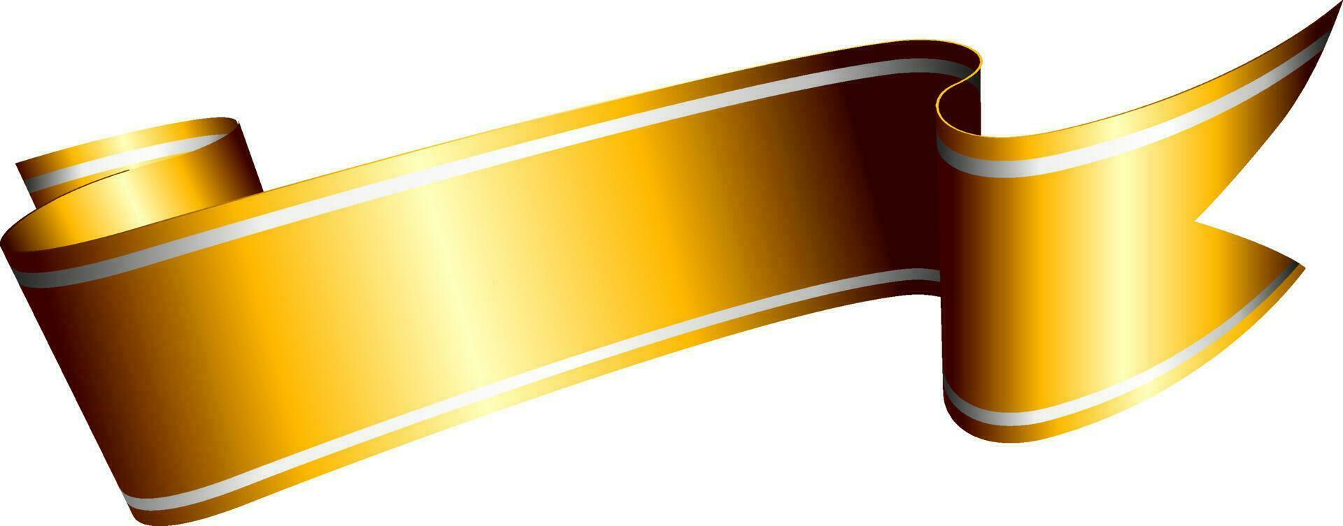 skinande, glansig 3d gyllene band illustration. vektor