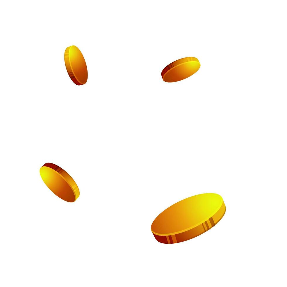 golden fliegend Münzen auf Weiß Hintergrund. vektor