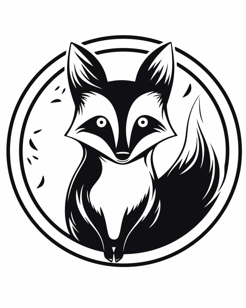 schwarz und Weiß Fuchs Logo vektor