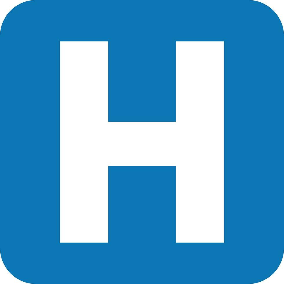 Krankenhaus Platz Symbol Vektor im Blau und Weiß . medizinisch Klinik Zeichen