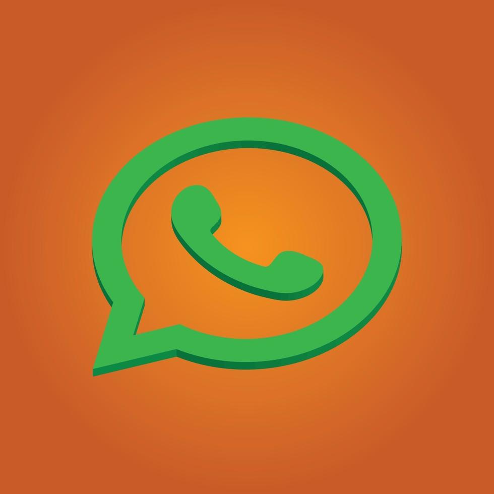 Social-Media-3D-WhatsApp-Symbol vektor