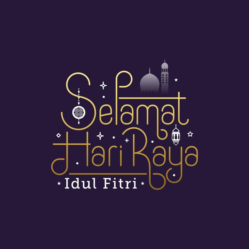 selamat hari raya idul fitri bedeutet glückliche eid al fitr Vektorillustration vektor