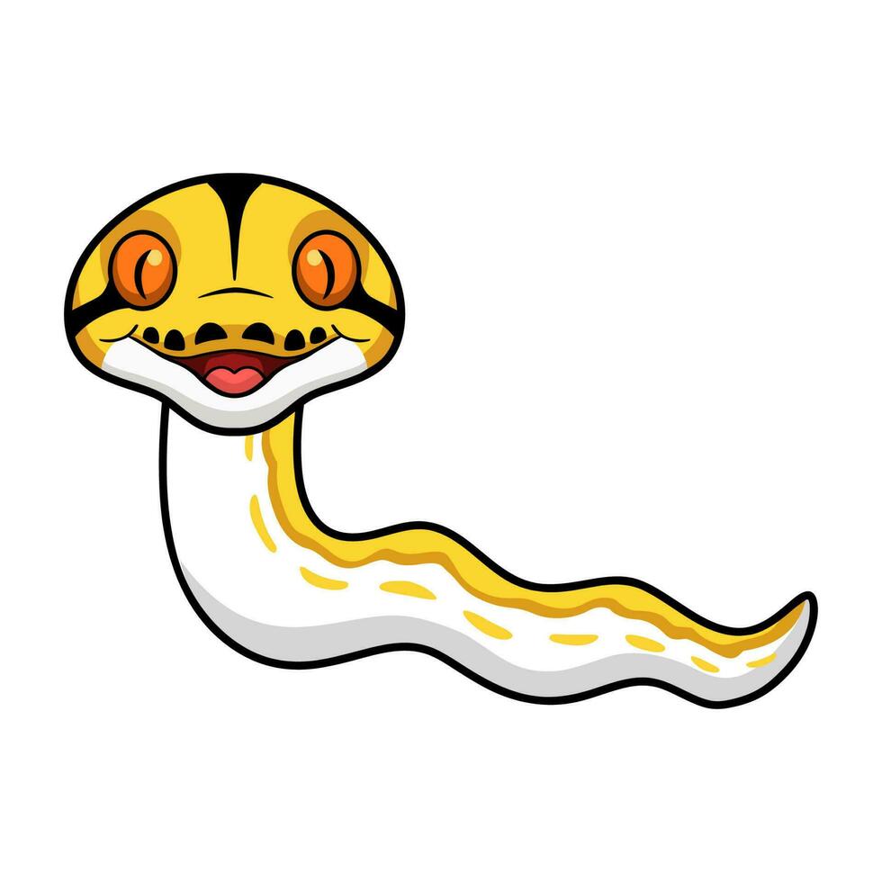 süß Albino Tiger vernetzt Python Karikatur vektor