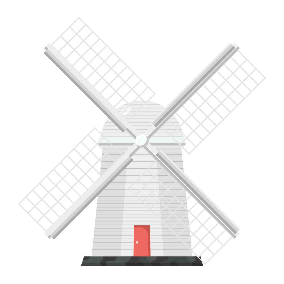 Windmühle eben Illustration. sauber Symbol Design Element auf isoliert Weiß Hintergrund vektor