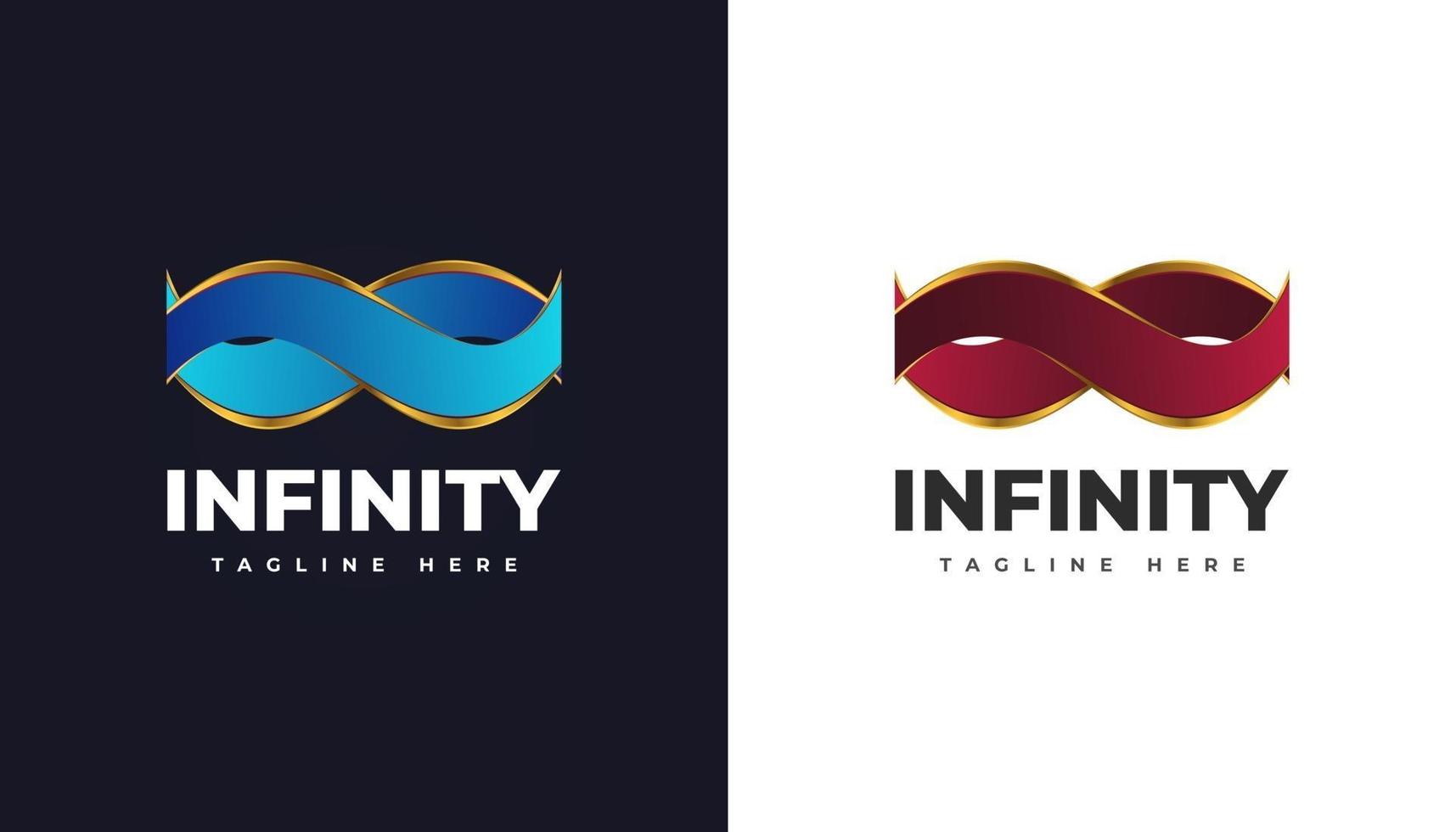 Luxus-Infinity-Logo mit Farbbandkonzept für Geschäfts- und Technologielogo vektor