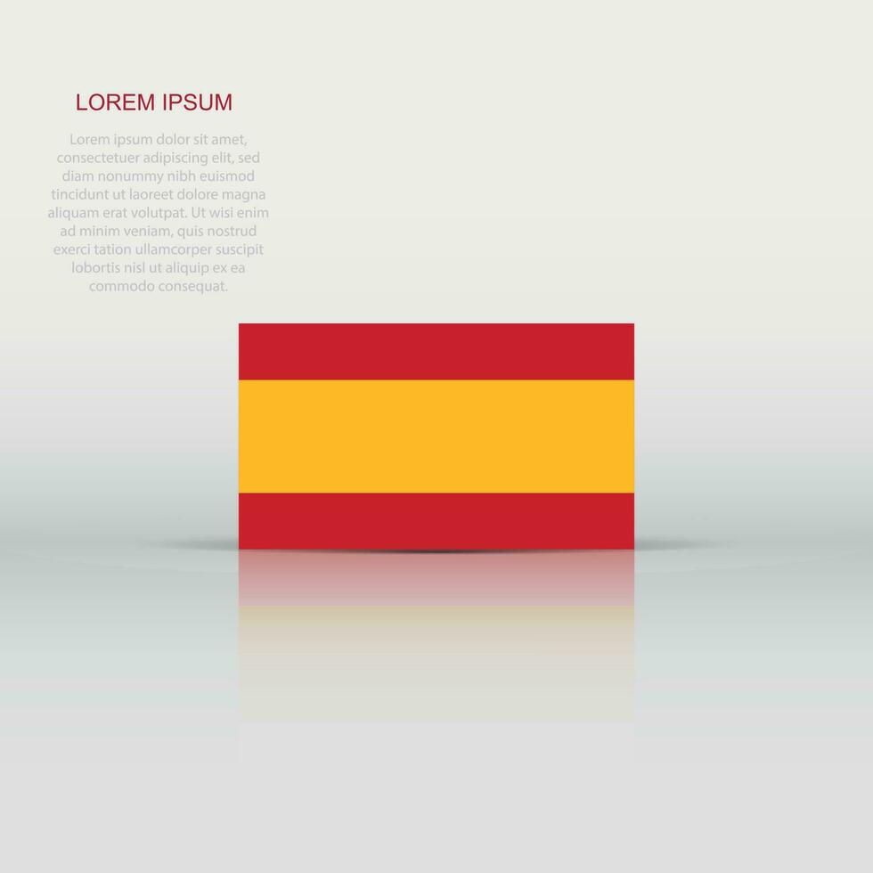 Spanien Flagge Symbol im eben Stil. National Zeichen Vektor Illustration. politisch Geschäft Konzept.