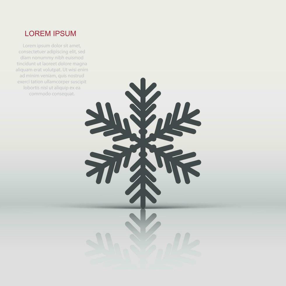 snöflinga ikon i platt stil. snö flaga vinter- vektor illustration på isolerat bakgrund. jul snöfall prydnad företag begrepp.