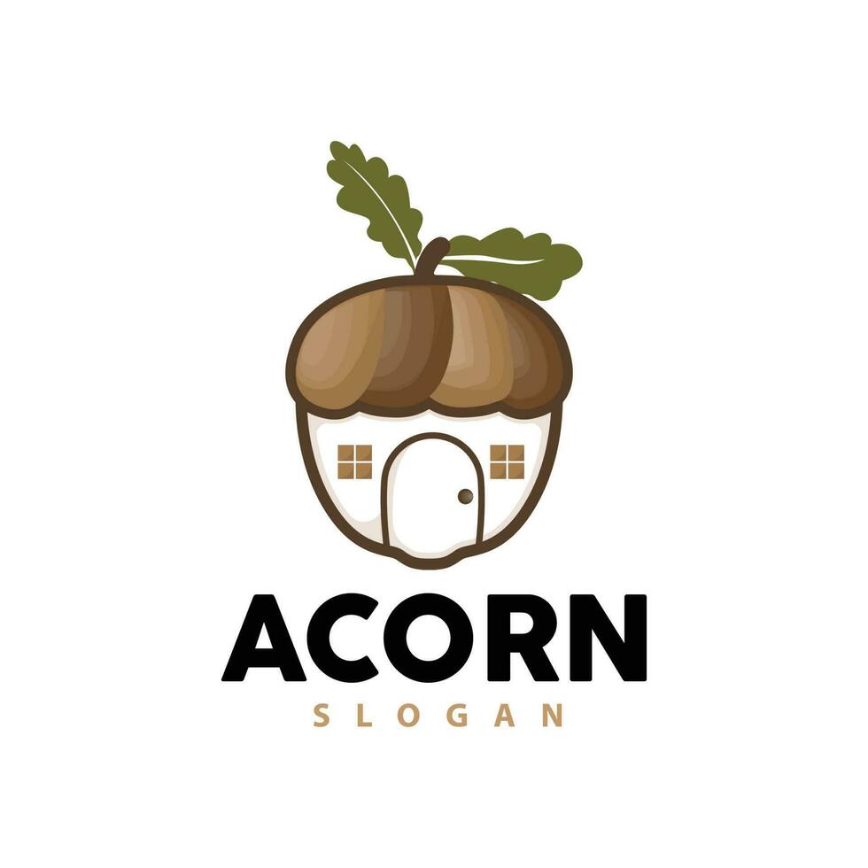 acron logotyp, premie design enkel årgång retro stil, vektor ek nötter ekollon, ikon symbol illustration mall