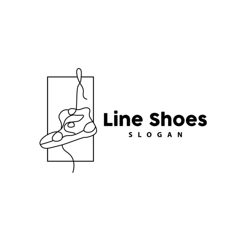 Schuhe Logo, Schuhe Design einfach minimalistisch Linie Stil, Mode Marke Vektor, Symbol Illustration vektor