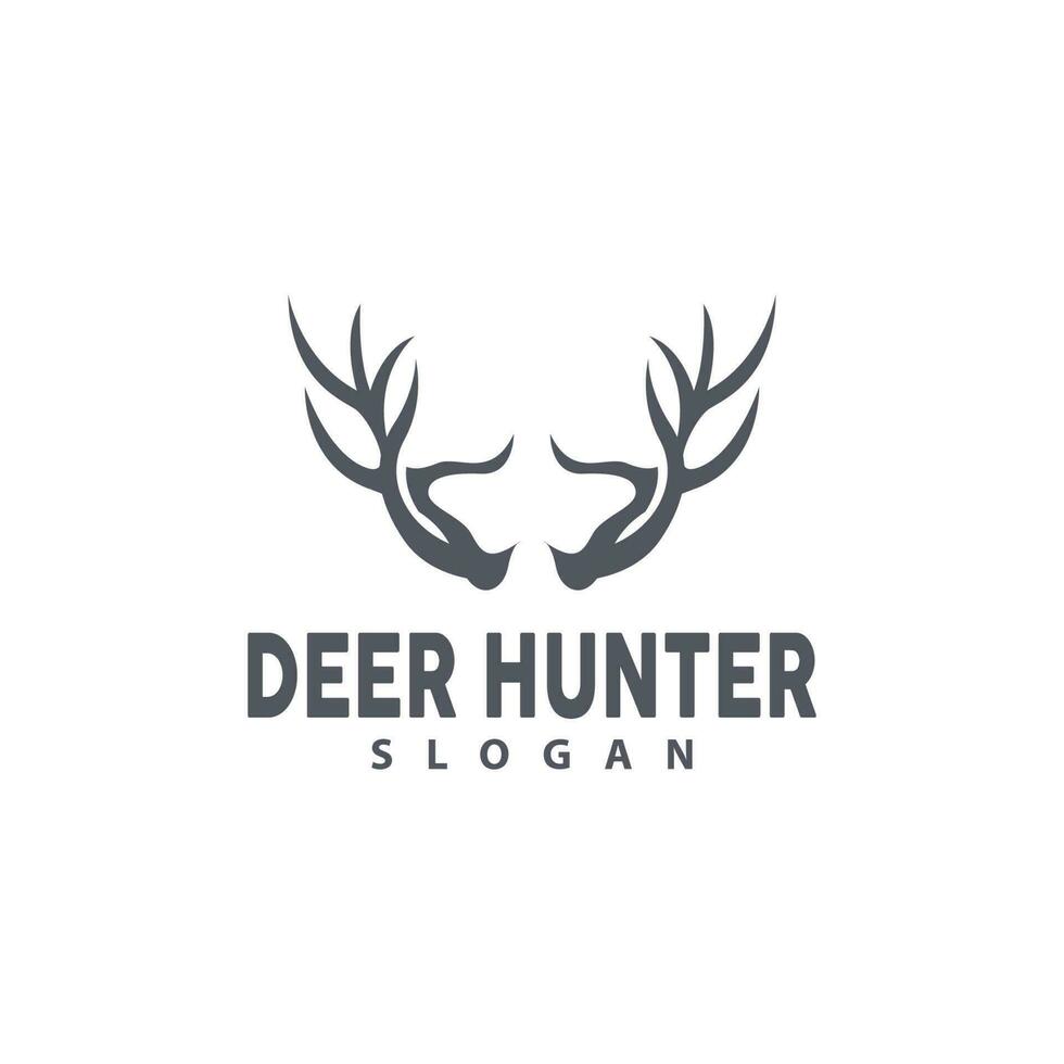 rådjur logotyp, rådjur jägare vektor, skog djur- design, rådjur horn retro årgång symbol design ikon vektor