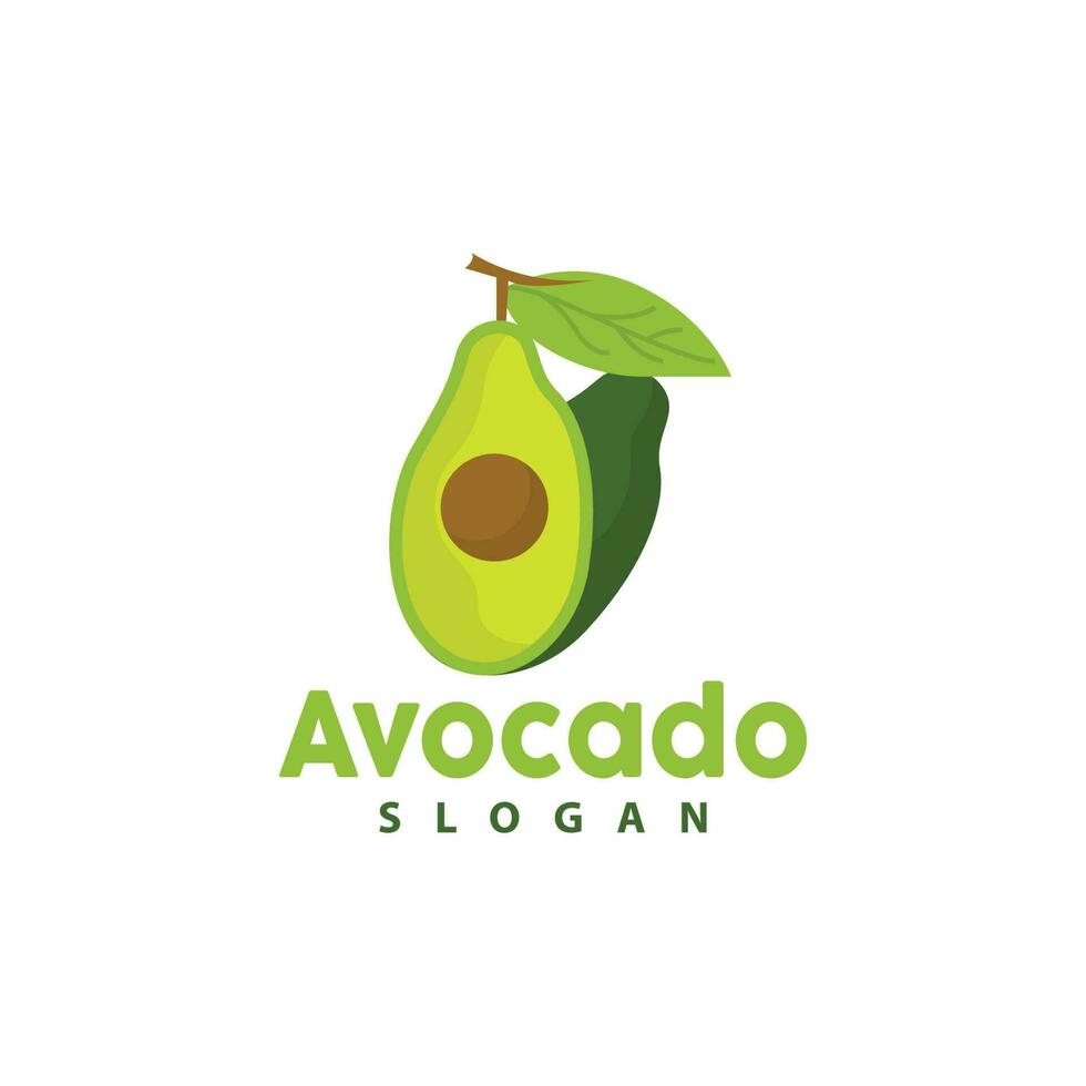avokado logotyp, färsk frukt vektor, symbol ikon design vektor
