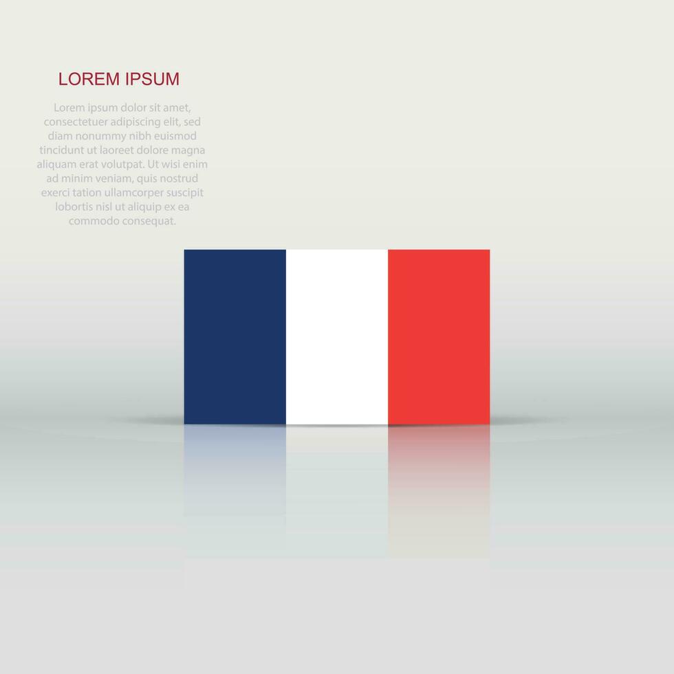 Frankreich Flagge Symbol im eben Stil. National Zeichen Vektor Illustration. politisch Geschäft Konzept.