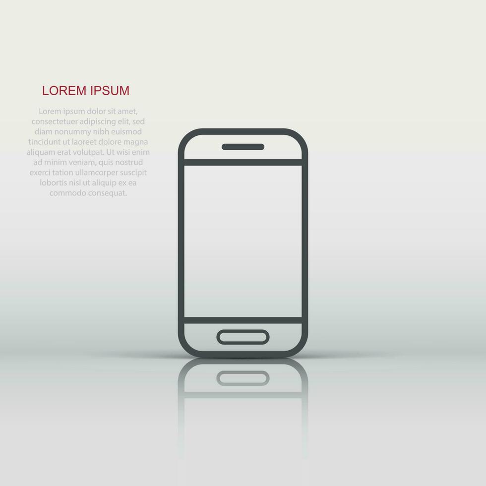 smartphone ikon i platt stil. telefon telefonlur vektor illustration på vit isolerat bakgrund. smartphone företag begrepp.