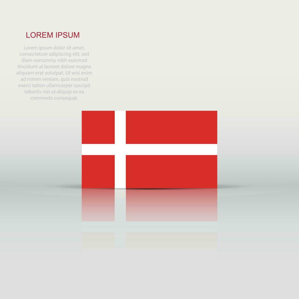Dänemark Flagge Symbol im eben Stil. National Zeichen Vektor Illustration. politisch Geschäft Konzept.