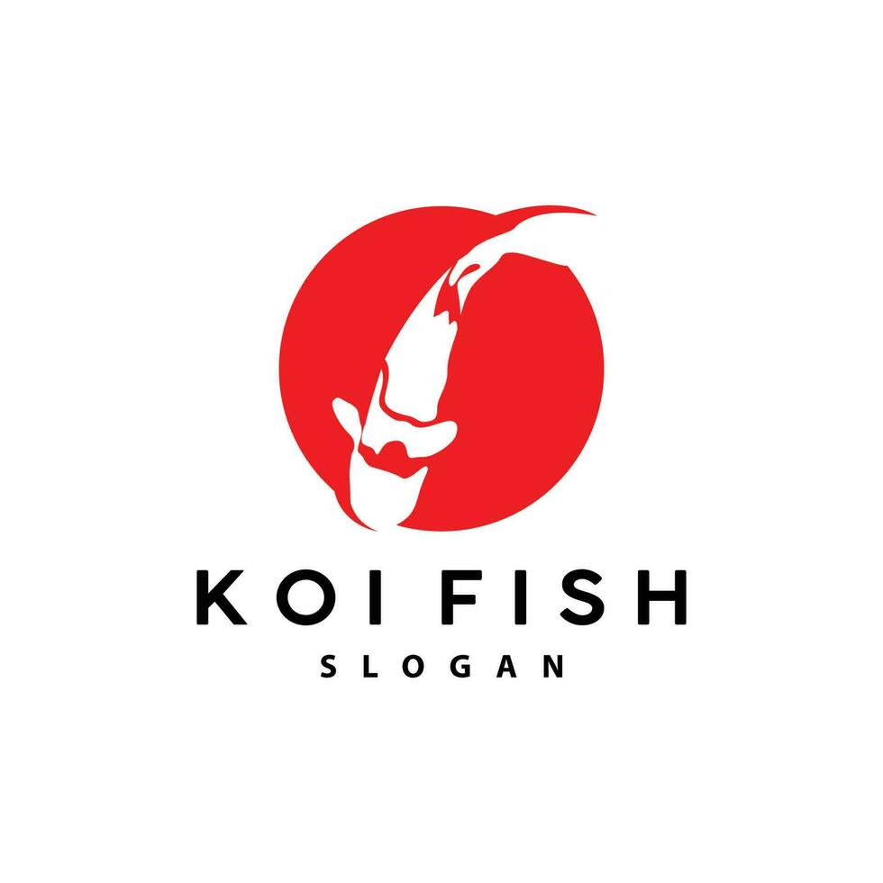 Koi-Fisch-Logo-Design, Zierfisch-Vektor, Aquarium-Ornament-Illustration Markenprodukt vektor