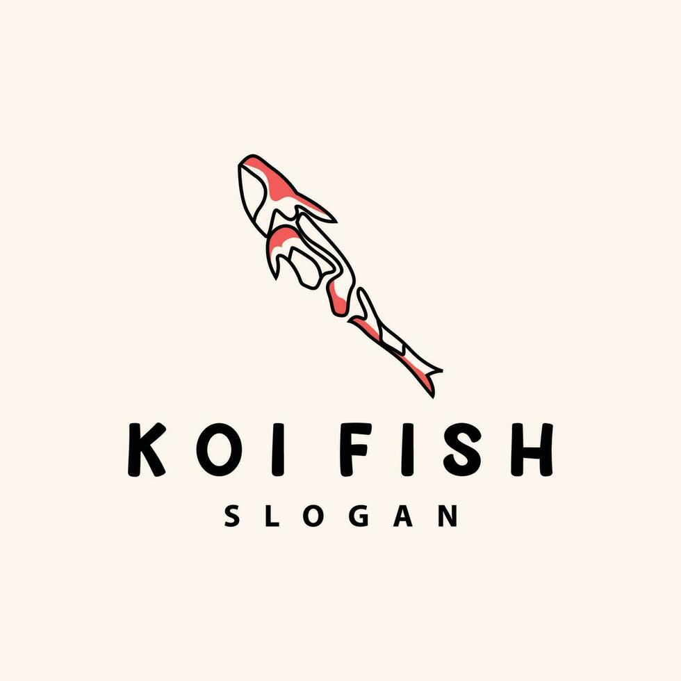 Koi-Fisch-Logo-Design, Zierfisch-Vektor, Aquarium-Ornament-Illustration Markenprodukt vektor