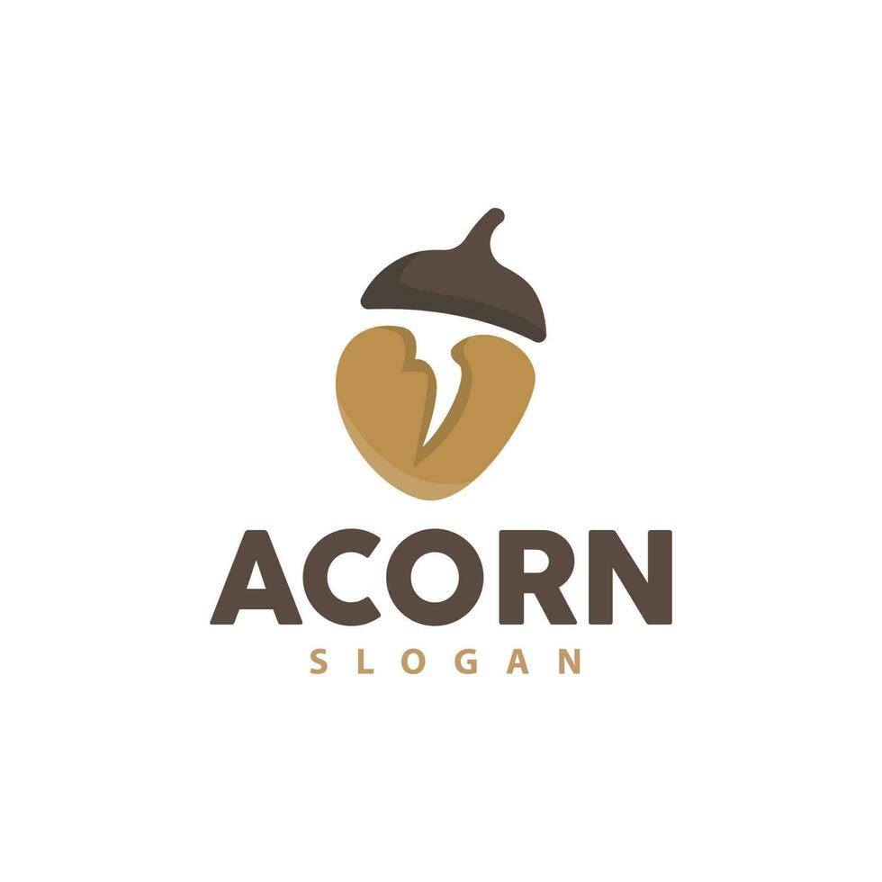 acron Logo, Prämie Design einfach Jahrgang retro Stil, Vektor Eiche Nüsse Eicheln, Symbol Symbol Illustration Vorlage