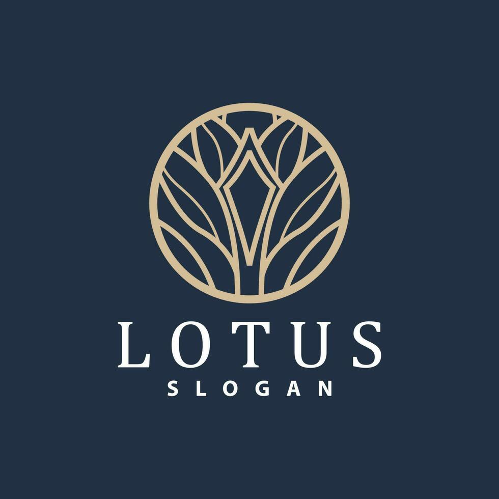 Lotus Logo, Blume Pflanze Vektor, minimalistisch einfach Linie Design, Symbol Symbol Vorlage vektor