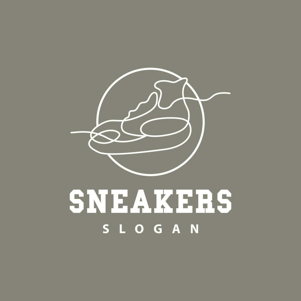 Schuhe Logo, Schuhe Design einfach minimalistisch Linie Stil, Mode Marke Vektor, Symbol Illustration vektor