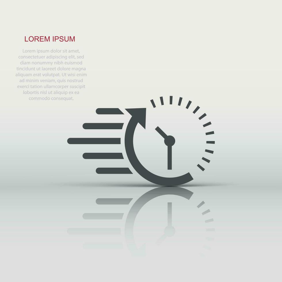 klocka nedräkning ikon i platt stil. tid kronometer vektor illustration på vit isolerat bakgrund. klocka företag begrepp.