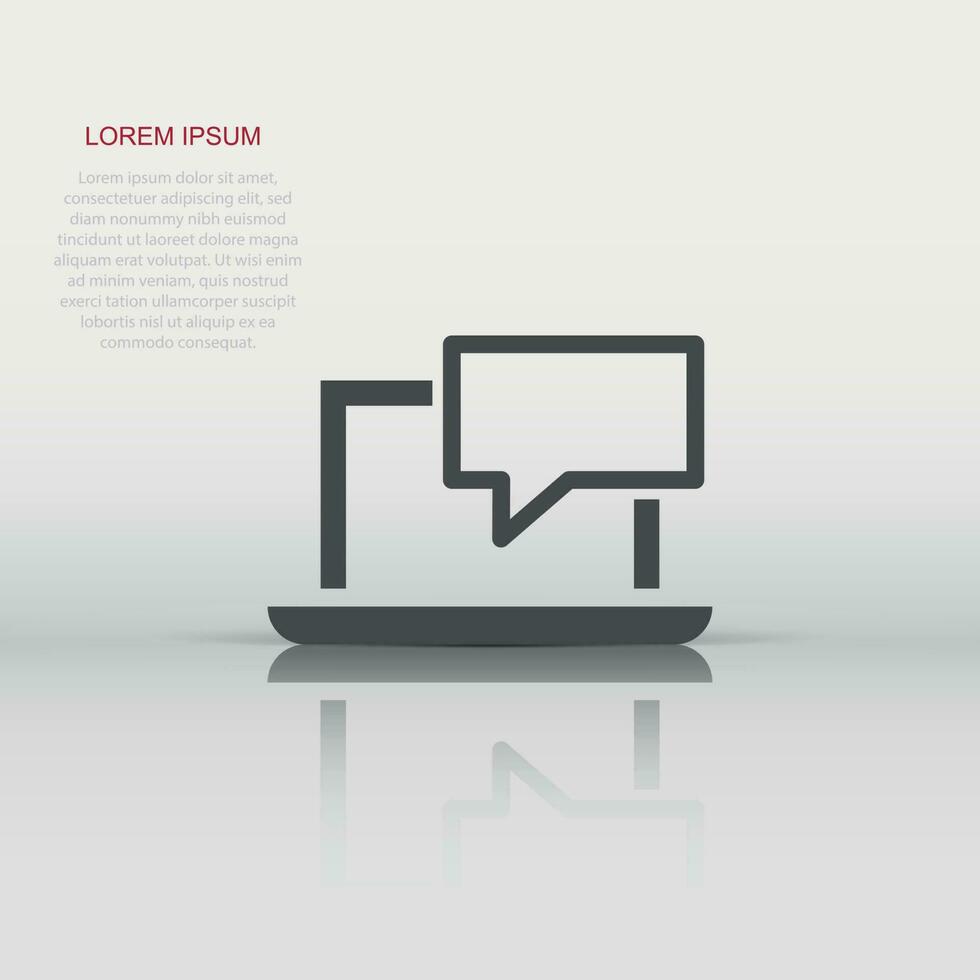 uppkopplad Träning bearbeta ikon i platt stil. webinar seminarium vektor illustration på vit isolerat bakgrund. e-learning företag begrepp.