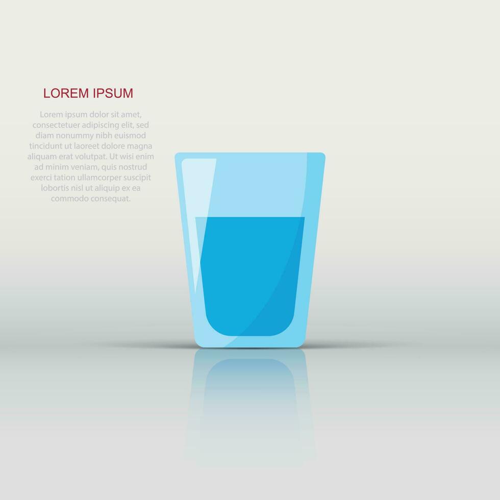 vatten glas ikon i platt stil. soda glas vektor illustration på vit isolerat bakgrund. flytande vatten företag begrepp.