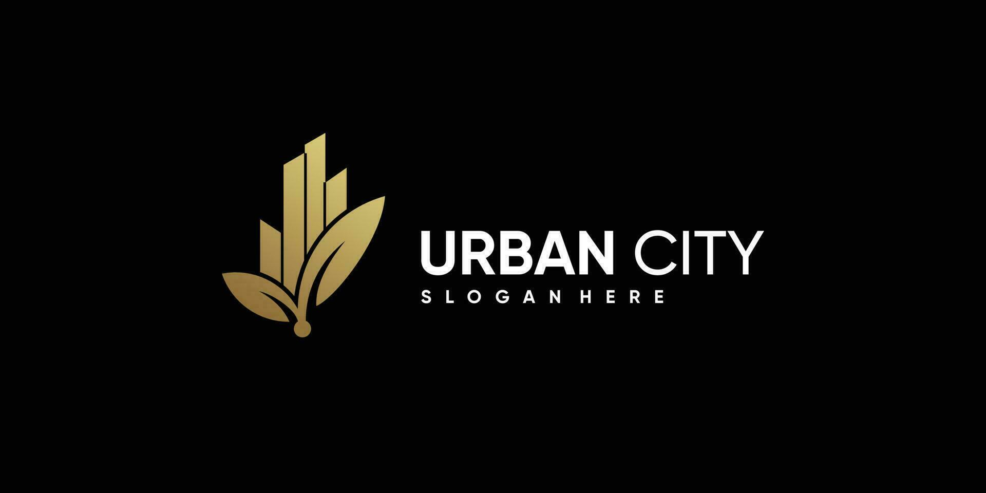 urban stad logotyp vektor design med modern begrepp aning