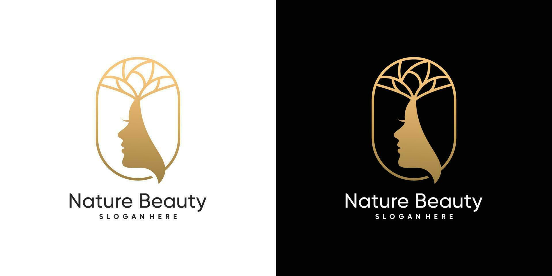 Natur Schönheit Frau Logo Vektor Design mit modern Konzept