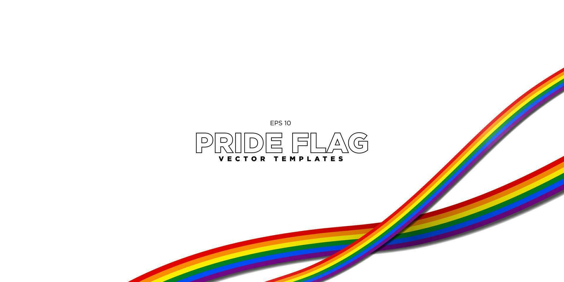 3d lgbt Stolz Flagge Bänder Hintergrund. Regenbogen Flagge Vorlage auf Weiß Hintergrund. vektor