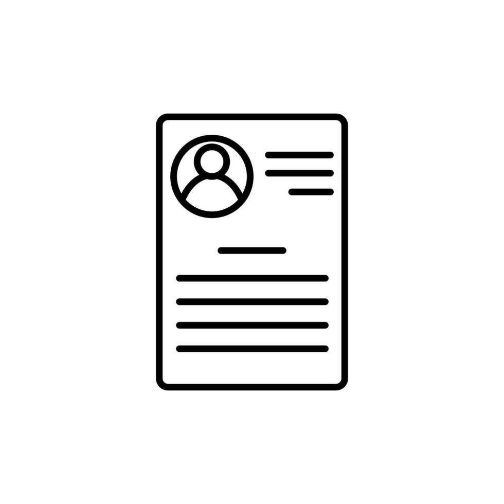 CV ikon vektor. återuppta illustration tecken. användare data symbol eller logotyp. vektor