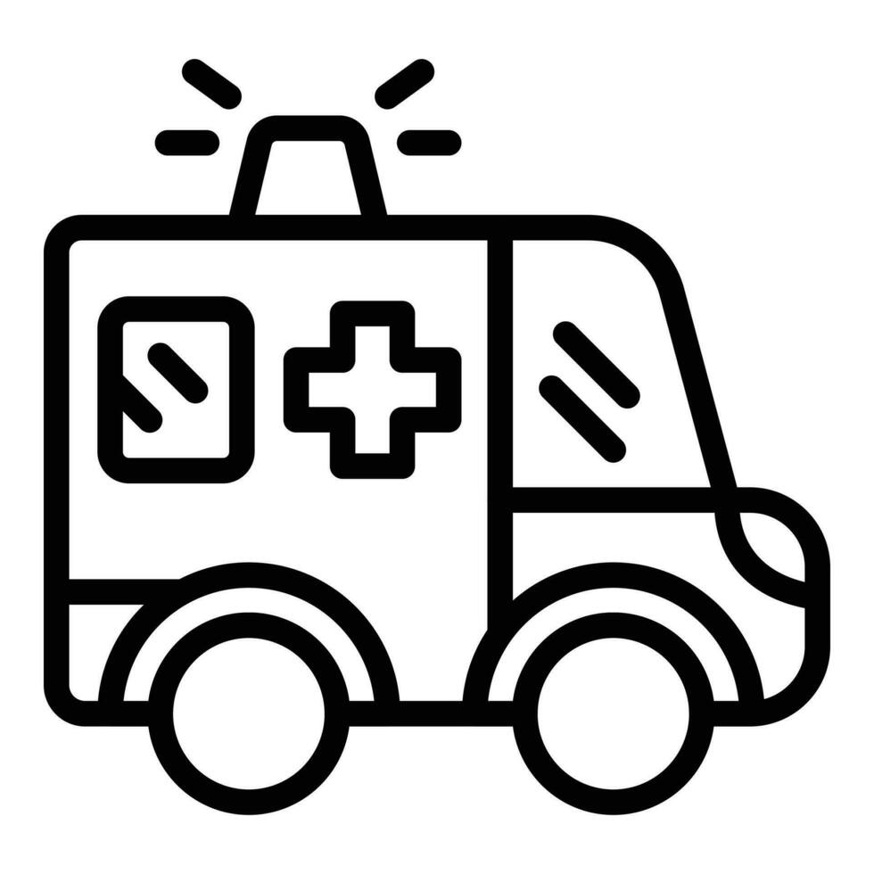 Sicherheit Auto Symbol Gliederung Vektor. Krankenwagen Auto vektor