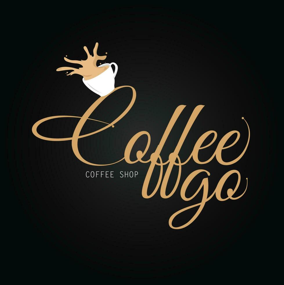 klassisk kaffe gå kaffe affär logotyp design espresso symbol fri vektor design illustration