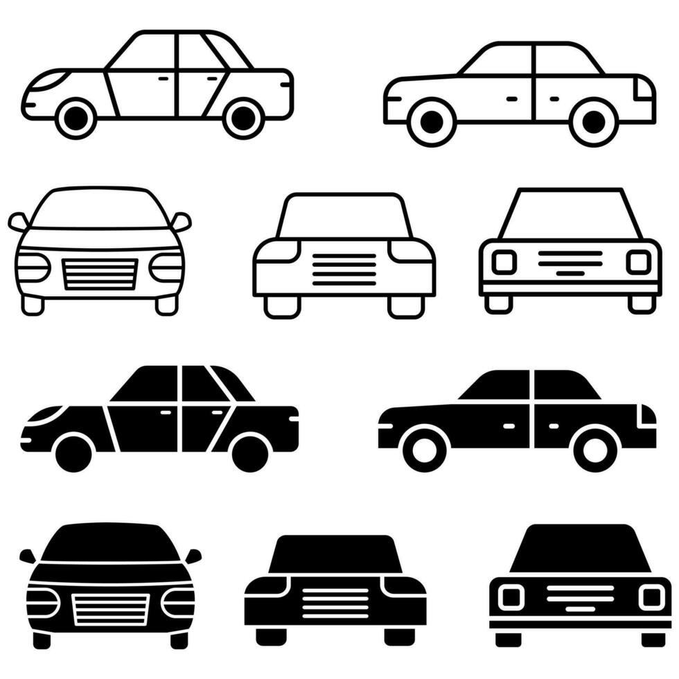 Automobil Symbol Vektor Satz. Auto Illustration Zeichen Sammlung. Fahrzeug Symbol. Auto Logo.