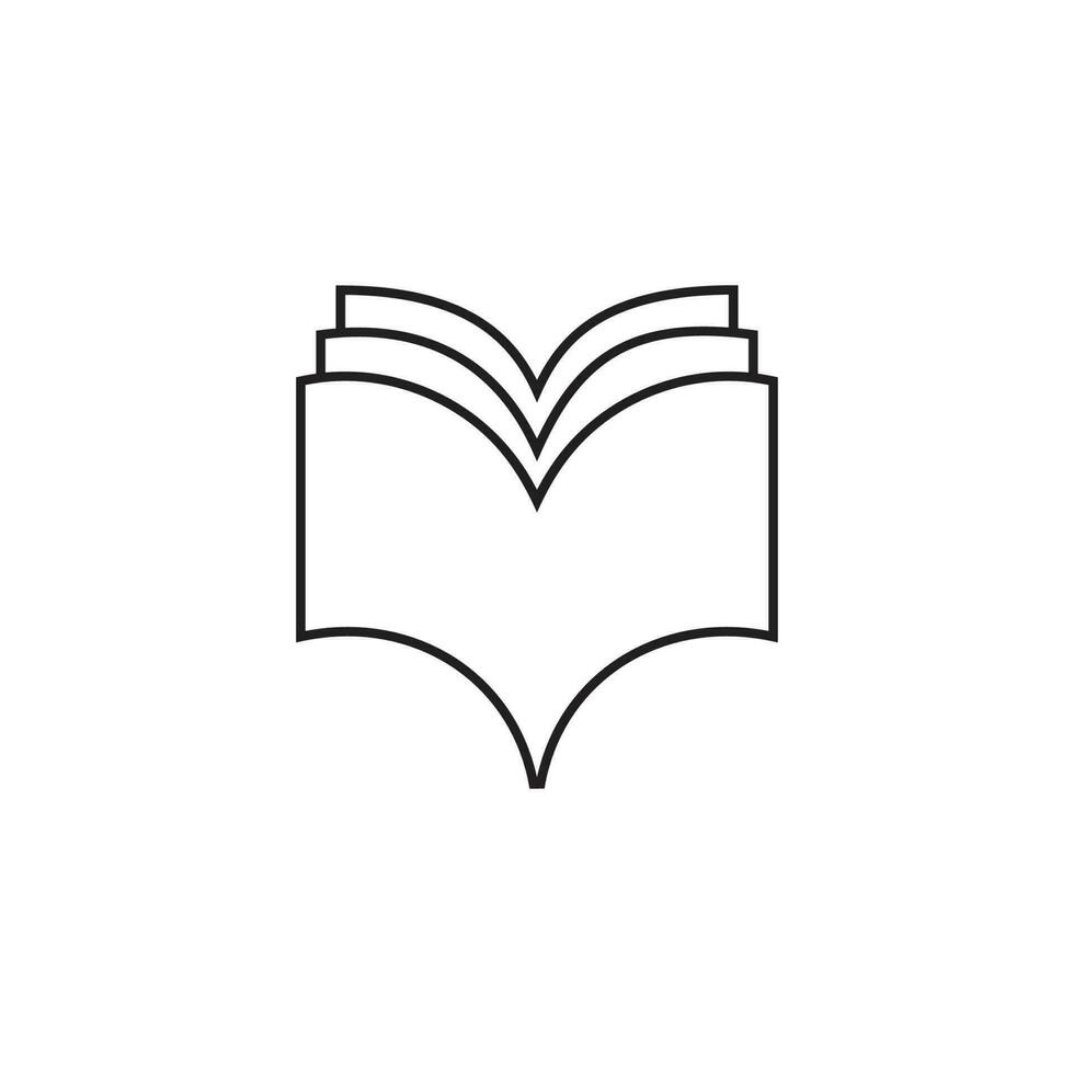 Buch geometrisch Linie 3d Design Bildung Logo vektor