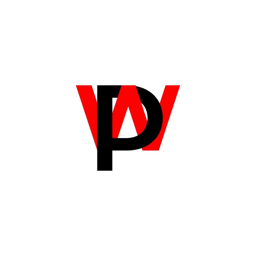 Brief wp verknüpft bunt Logo Vektor