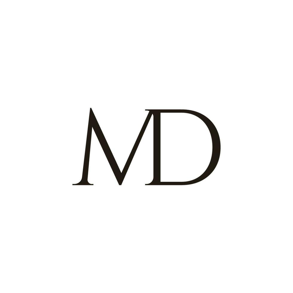 Brief md einfach serif Logo Vektor