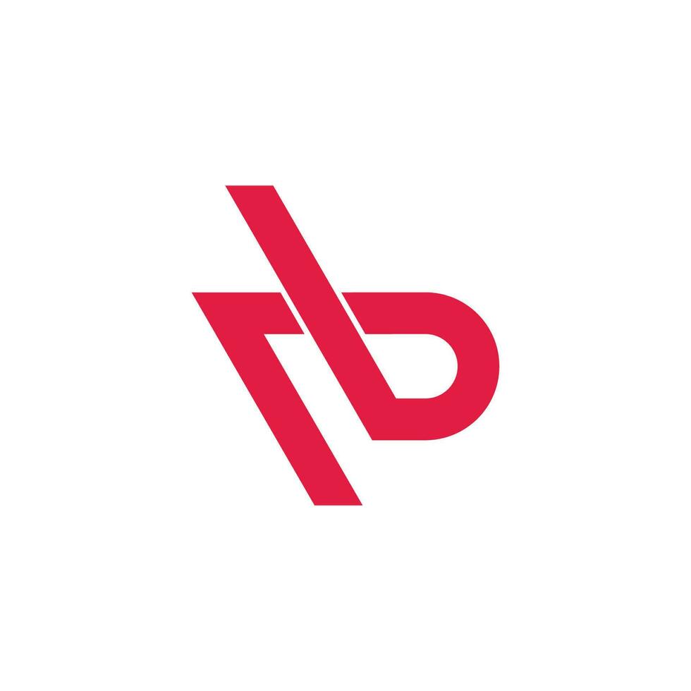 Brief rb einfach überlappend Linien Symbol Logo Vektor