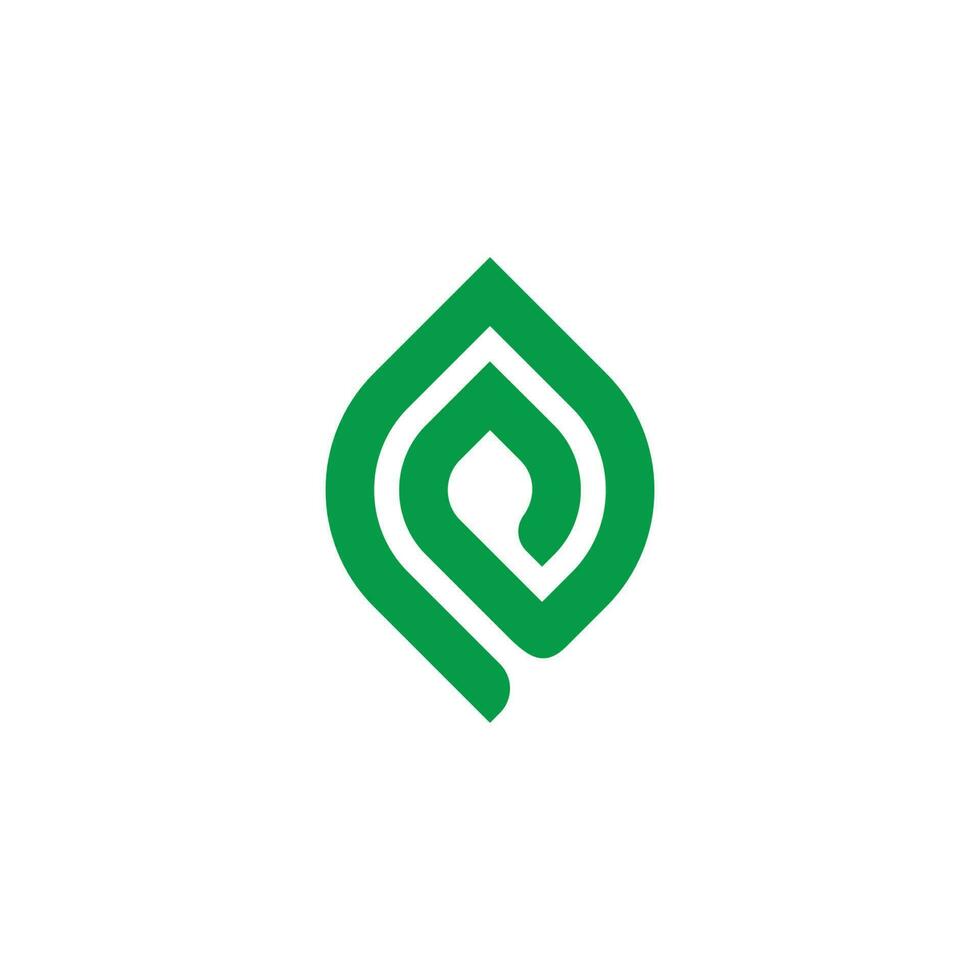 spiral geometri grön blad enkel logotyp vektor