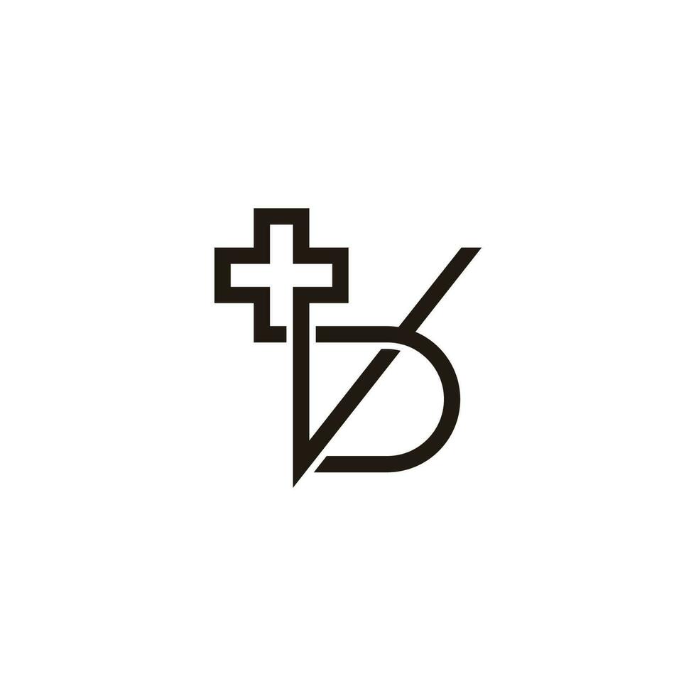 Brief vd Plus medizinisch einfach geometrisch Linie Logo Vektor
