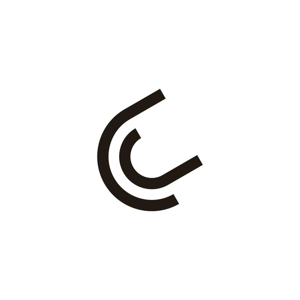 Brief cj Streifen Bewegung Linie Logo Vektor