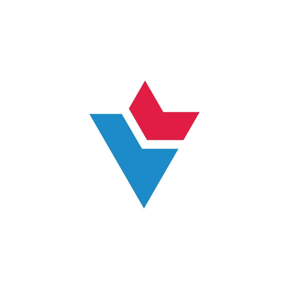 Brief v Pfeil geometrisch Logo Vektor
