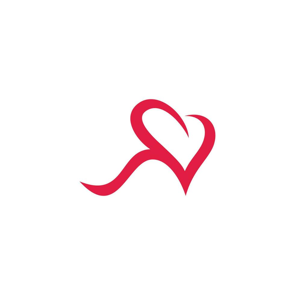 vård röd band kärlek hjärta medicinsk dekoration logotyp vektor
