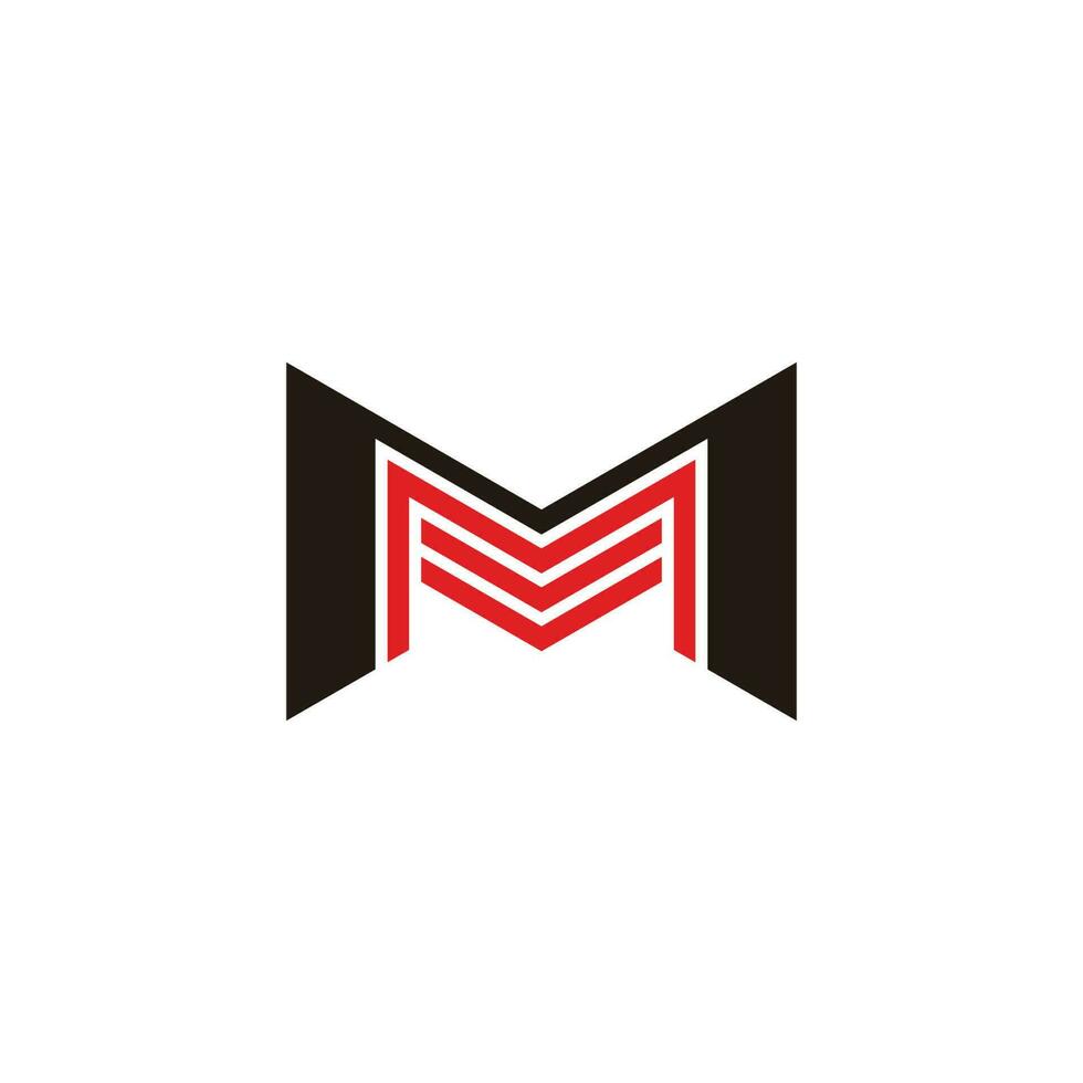 Brief mm Streifen bunt geometrisch Logo Vektor