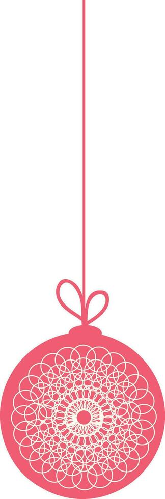hängande rosa jul boll ikon. vektor