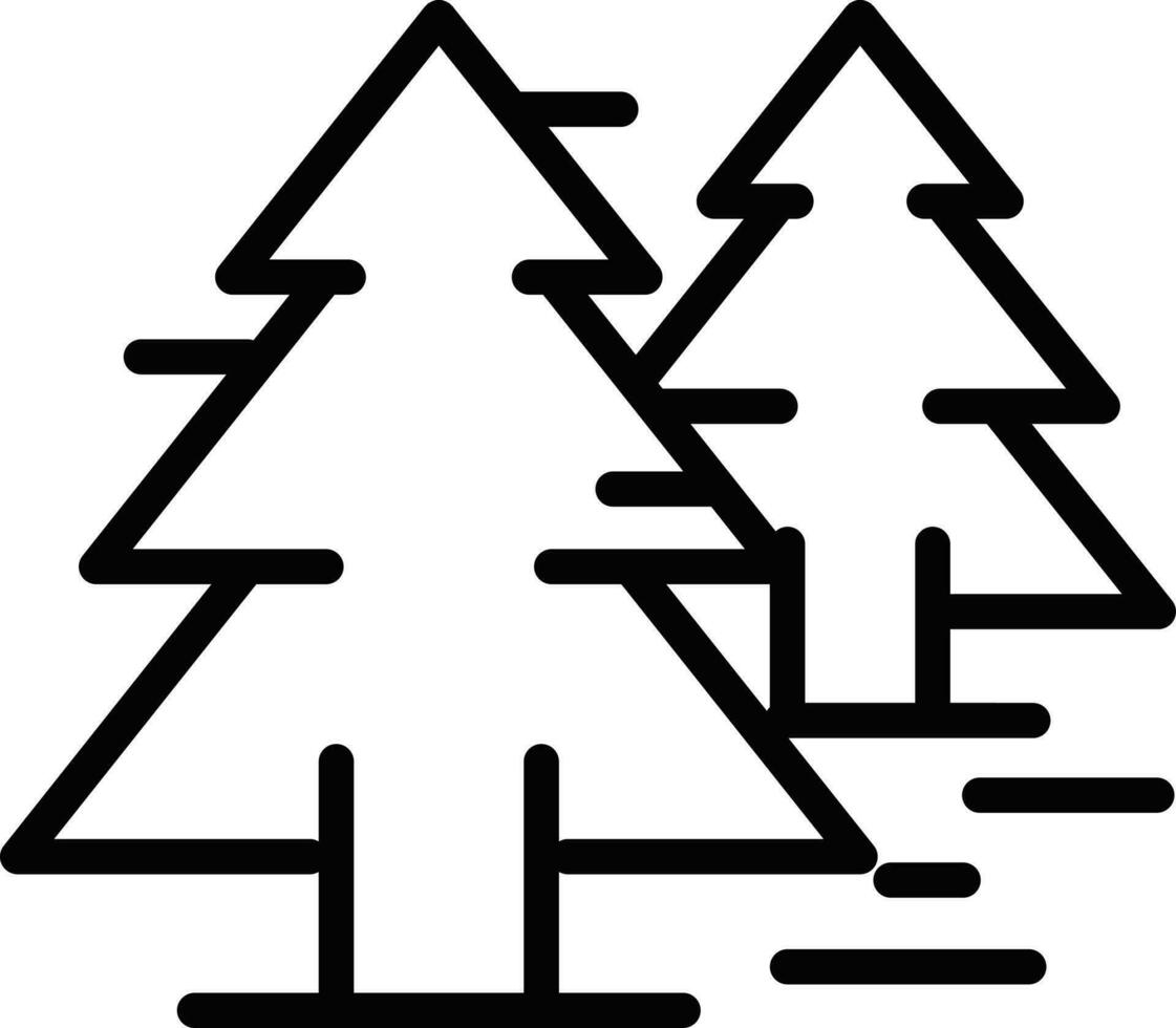 Weihnachten Baum Symbol im Linie Kunst. vektor