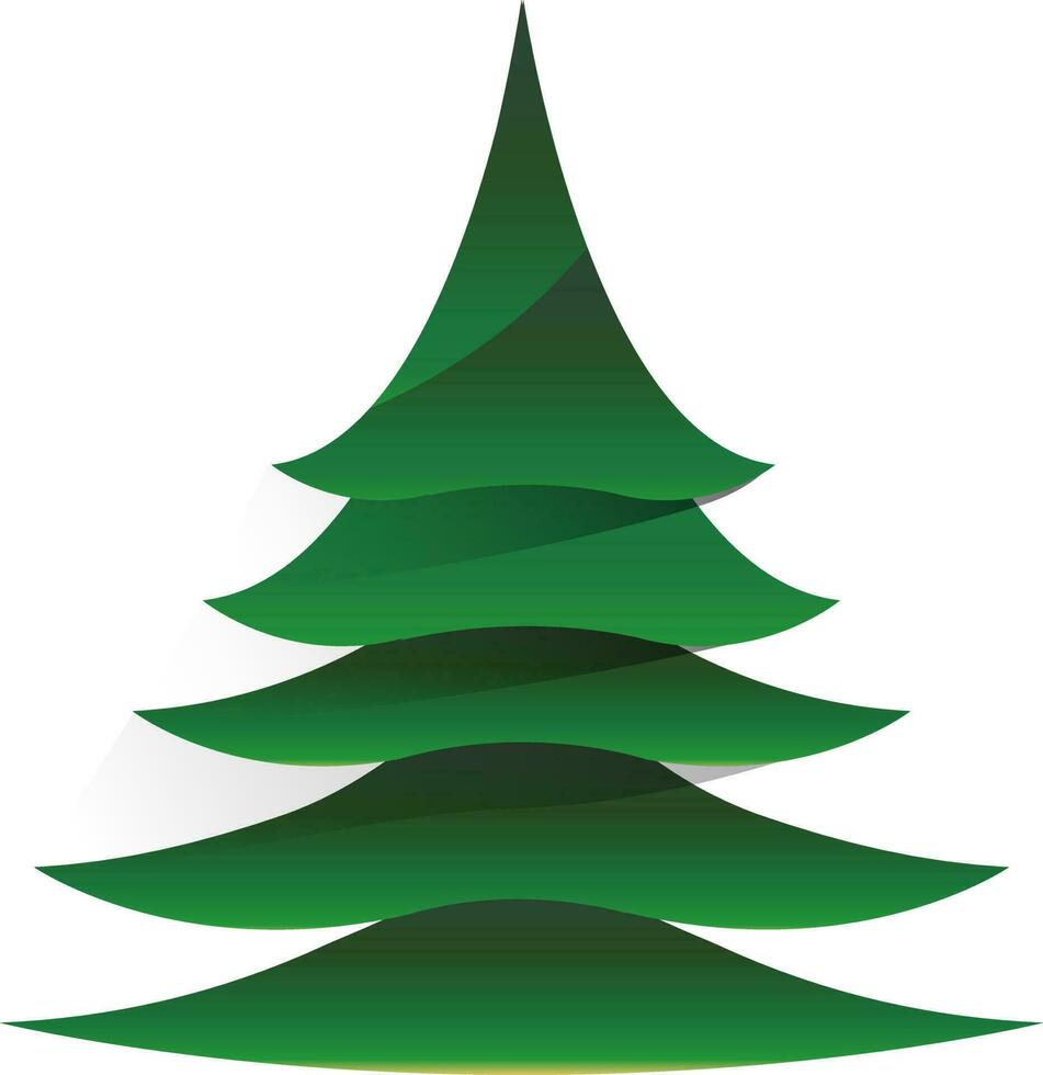 Grün Papier Schnitt Weihnachten Baum auf Weiß Hintergrund. vektor