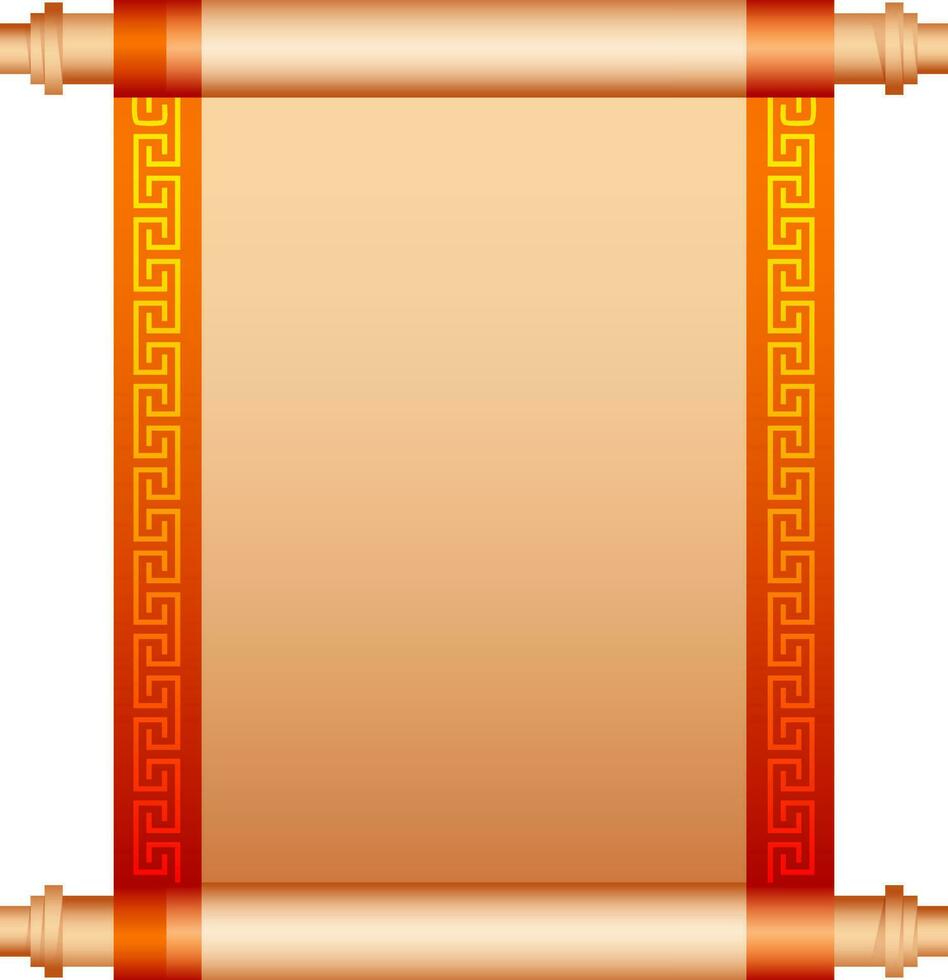 Chinesisch scrollen Brief im golden und Orange Farbe. vektor