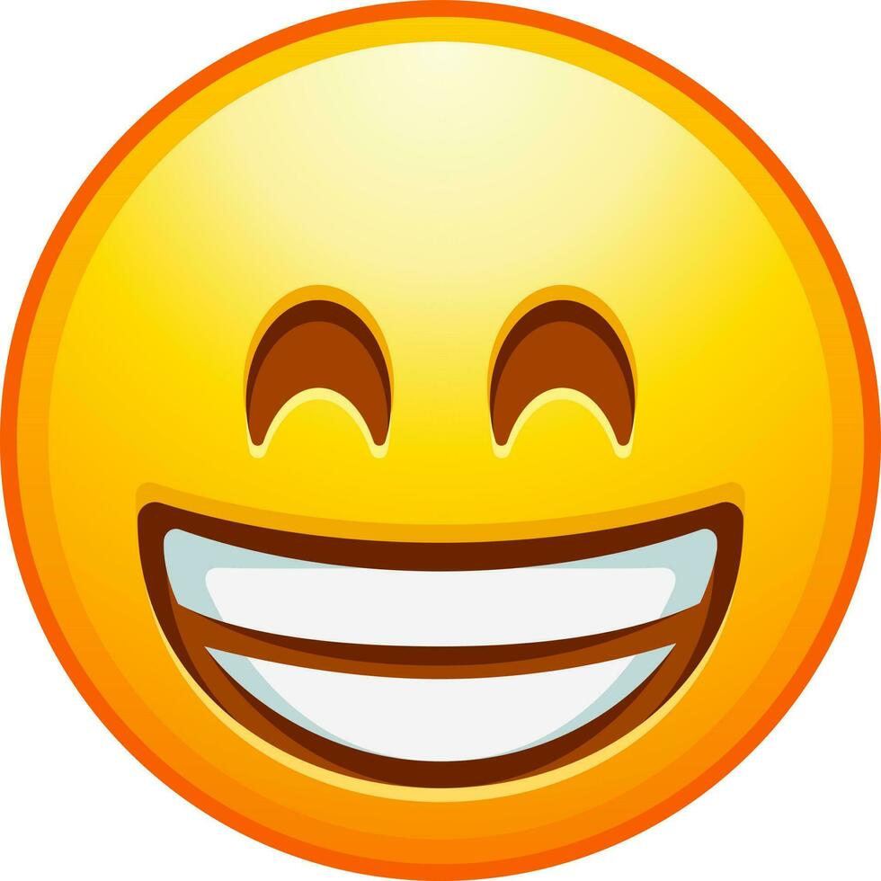 groß einstellen von Gelb Emoji. komisch Emoticons Gesichter mit Gesichts- Ausdrücke. vektor